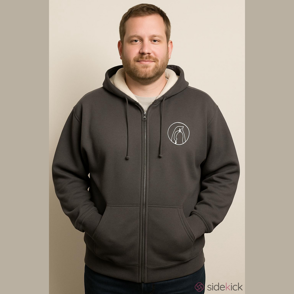 Upper Playground Charcoal Black Hoodie Seal Zipper Jacket Men's 2XL